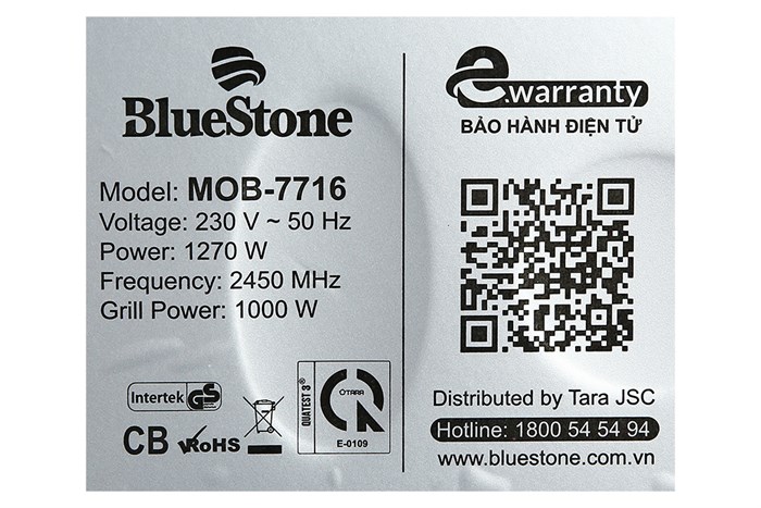 Lò vi sóng có nướng BlueStone 20 lít MOB-7716