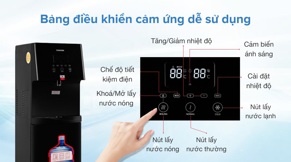 Cây nước nóng lạnh Toshiba  650W RWF-W1830BV(K)