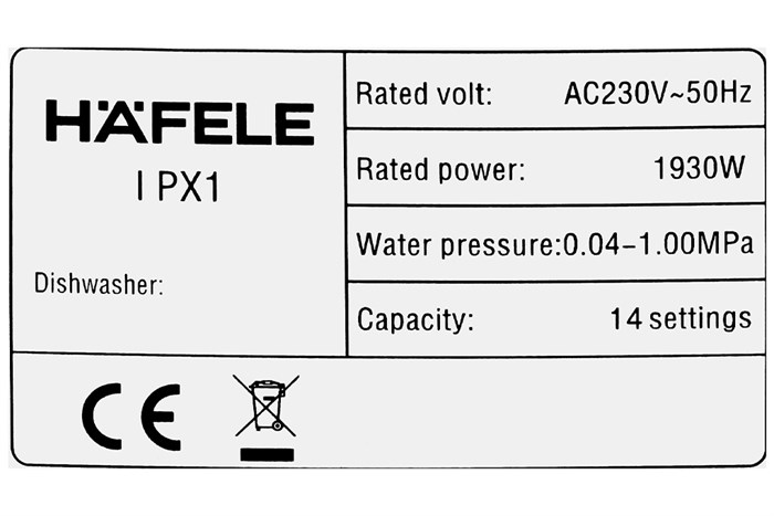 Máy rửa bát độc lập Hafele HDW-F60EB (538.21.310)