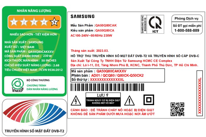 Smart Tivi QLED Samsung AI 4K 50 inch QA50Q80C
