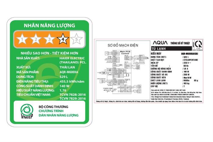 Tủ lạnh Aqua Inverter 529 lít Multi Door AQR-M600XA(GB)