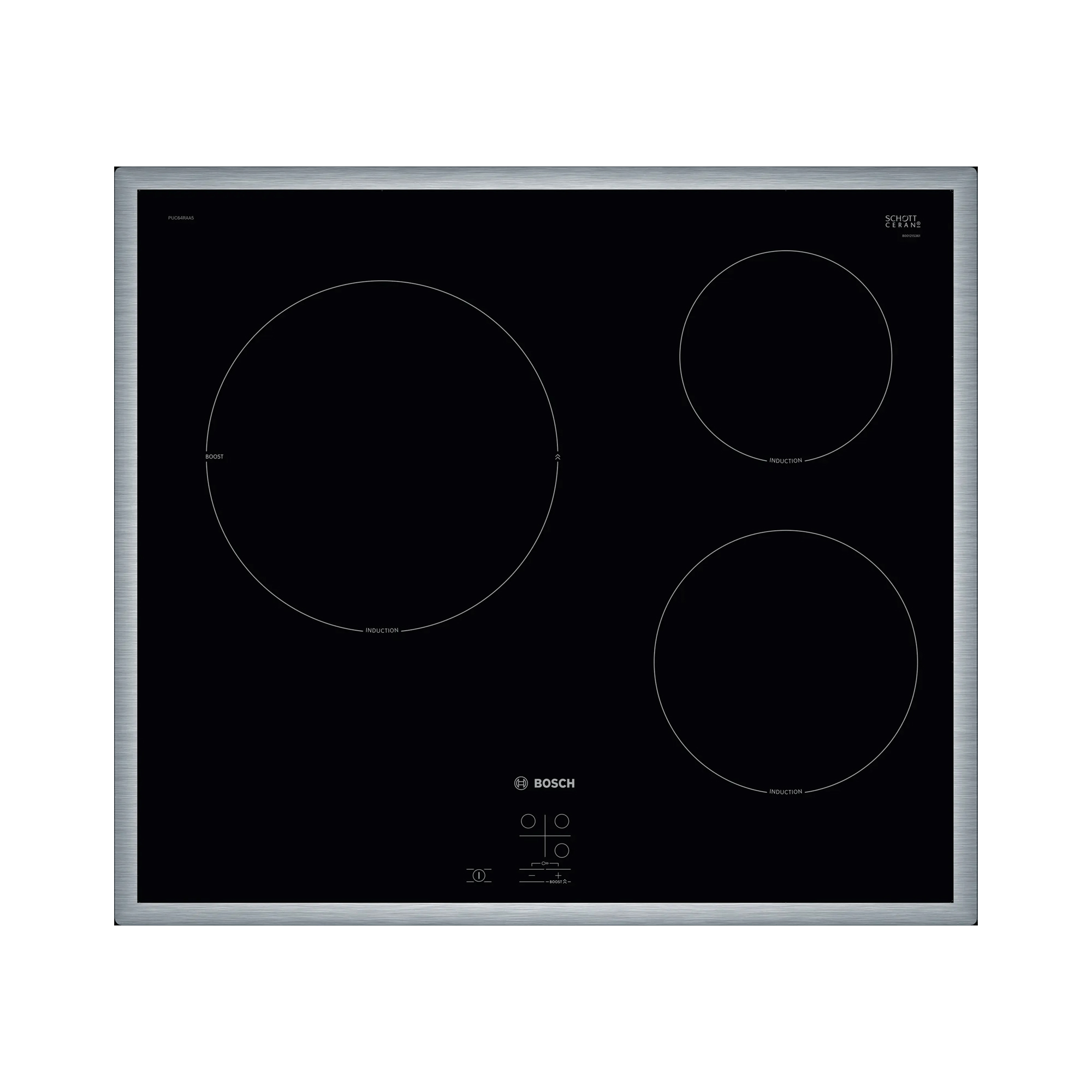 Bếp từ 3 vùng nấu Serie 2 Bosch PUC64RAA5E ( Bo viền)