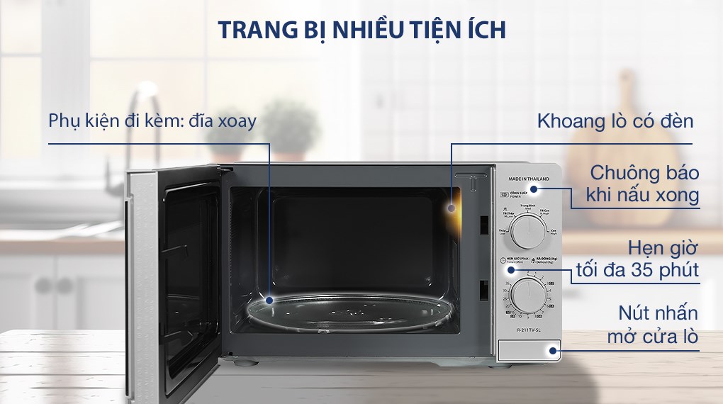 Lò vi sóng Sharp R-211TV-SL 21 lít