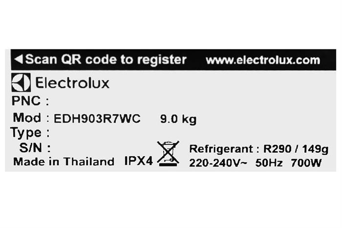 Máy sấy bơm nhiệt Electrolux UltimateCare 9 kg EDH903R7WC