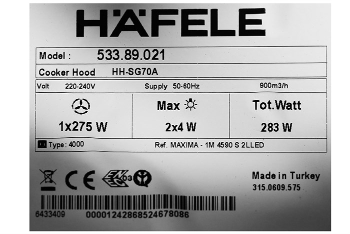 Máy hút mùi âm tủ Hafele HH-SG70A (533.89.021)