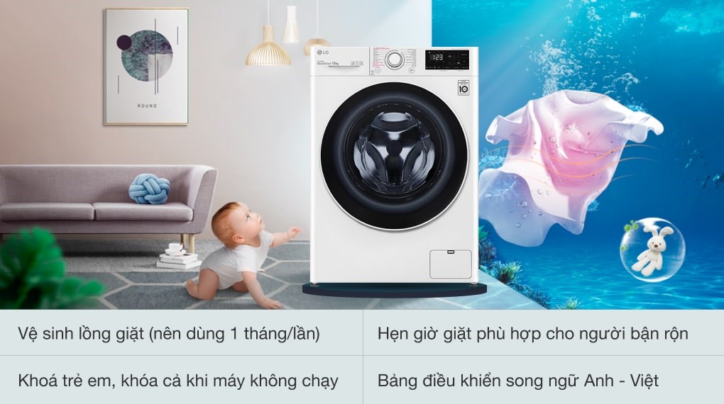 Máy giặt LG AI DD Inverter 10 kg FV1410S5W