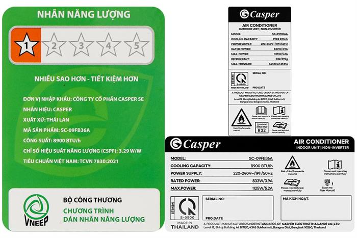 Máy lạnh Casper 1 HP SC-09FB36A
