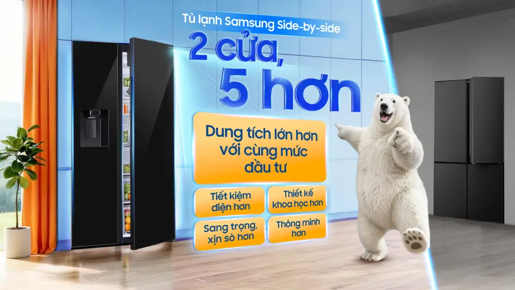 Tủ lạnh Samsung Inverter 634 lít Side By Side RS80F65J2BSV