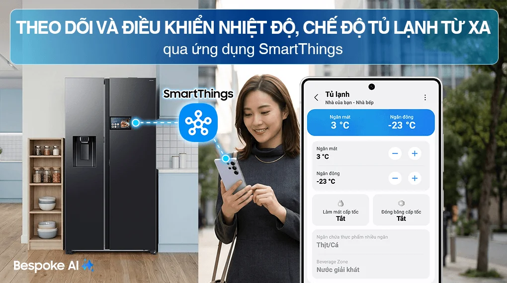 Tủ Lạnh Samsung Inverter 615 Lít AI Home RS90F65D2FSV