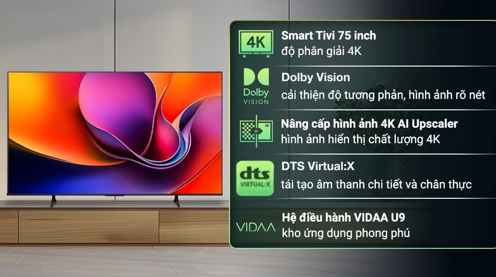 Smart Tivi Hisense 4K 75 inch 75A6Q