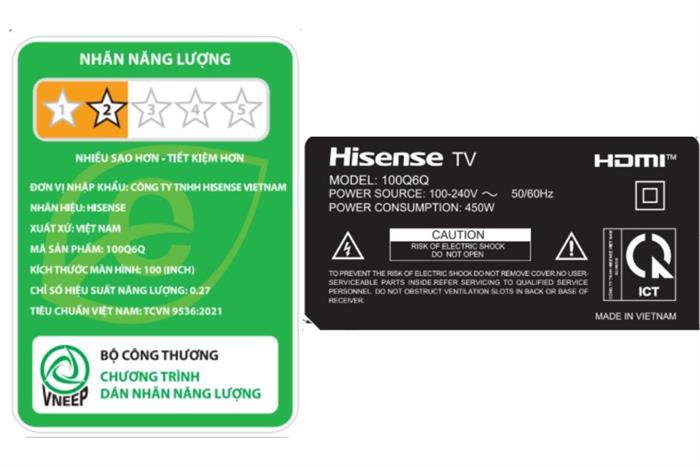 Smart Tivi QLED Hisense 4K 100 inch 100Q6Q