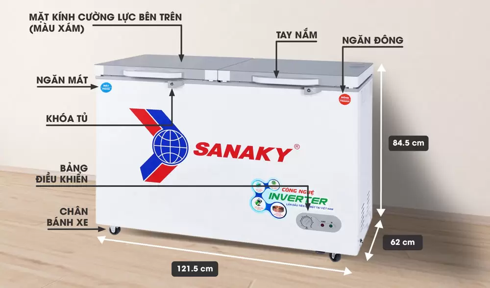 Tủ đông Inverter Sanaky 360l VH-3699W4K