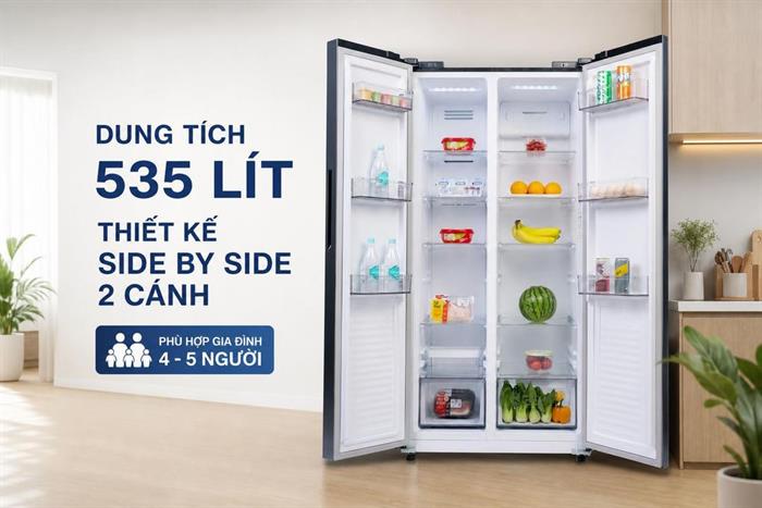 Tủ lạnh Funiki Side by Side 535 lít HR SS8535SDG