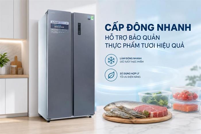 Tủ lạnh Funiki Side by Side 535 lít HR SS8535SDG