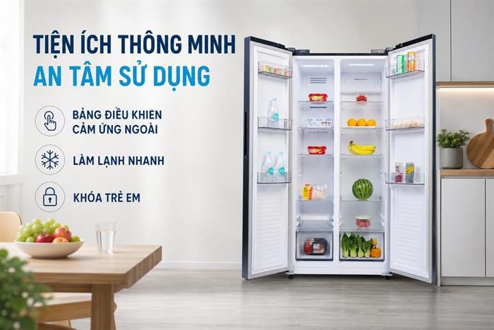 Tủ lạnh Funiki Side by Side 535 lít HR SS8535SDG