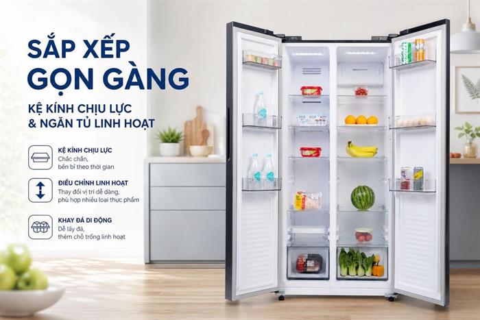 Tủ lạnh Funiki Side by Side 535 lít HR SS8535SDG