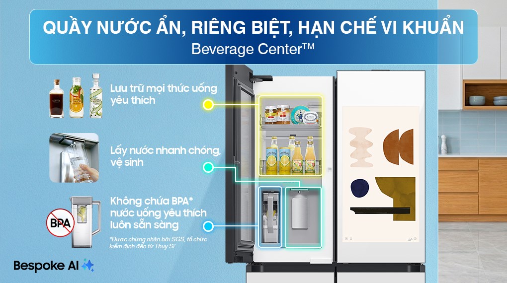 Tủ lạnh Samsung Inverter 636 lít Multi Door Bespoke RF65DB990012SV