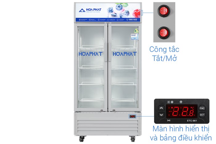 Tủ mát 2 cánh Hòa Phát 526 lít HSR D6526