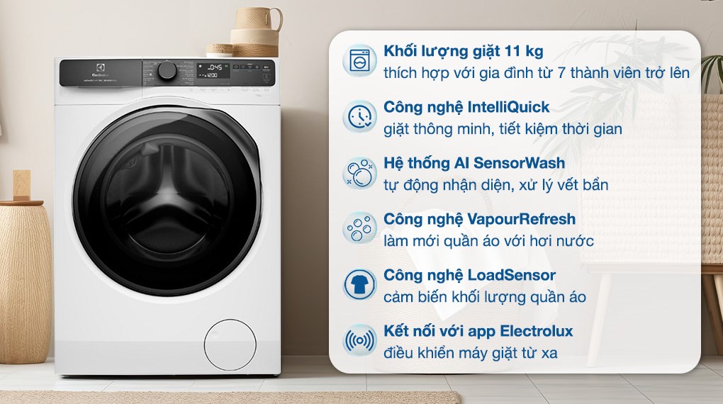 Máy giặt Electrolux UltimateCare 700 Inverter 11 kg EWF1143R7WC