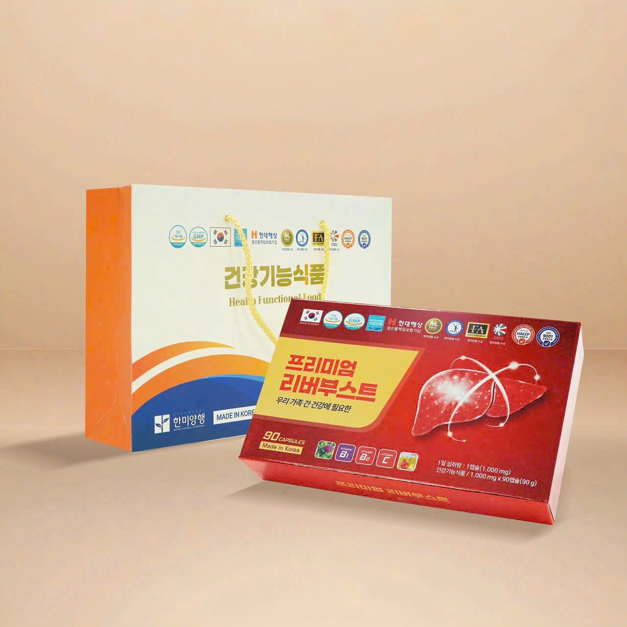 Viên uống bổ gan giải độc gan Hàn Quốc Premium Liver Boost hộp 90 viên
