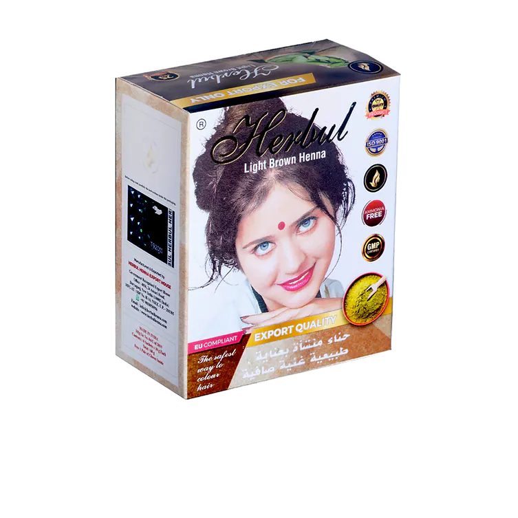 Bột nhuộm tóc thảo dược Herbul Henna màu nâu sáng ( Light Brown)