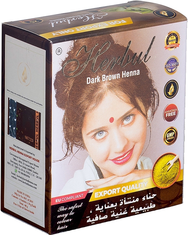 Bột nhuộm tóc thảo dược Herbul Henna màu nâu sẫm ( Dark Brown)