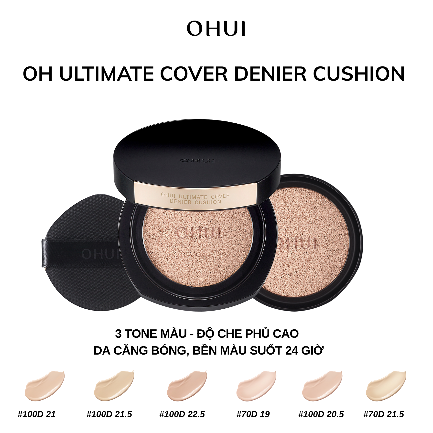 Phấn nước Ohui Ultimate Cover Denier Cushion SPF50/PA+++ 13g (Kèm lõi)