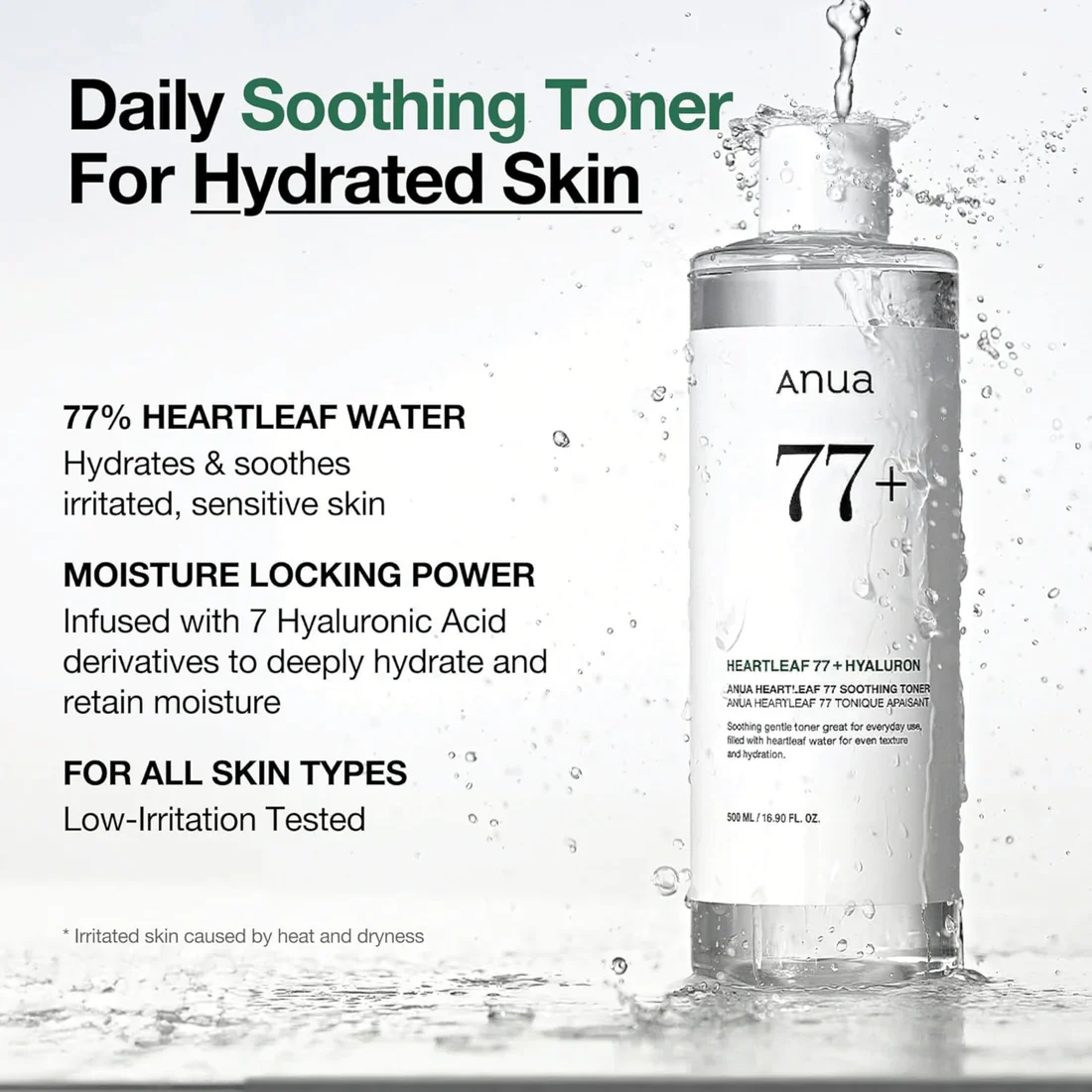 Nước hoa hồng dưỡng da Anua Heartleaf 77+ Soothing Toner 250ml