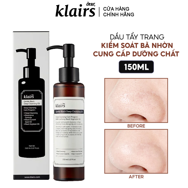 Dầu Tẩy Trang KLAIRS Gentle Black Deep Cleansing Oil