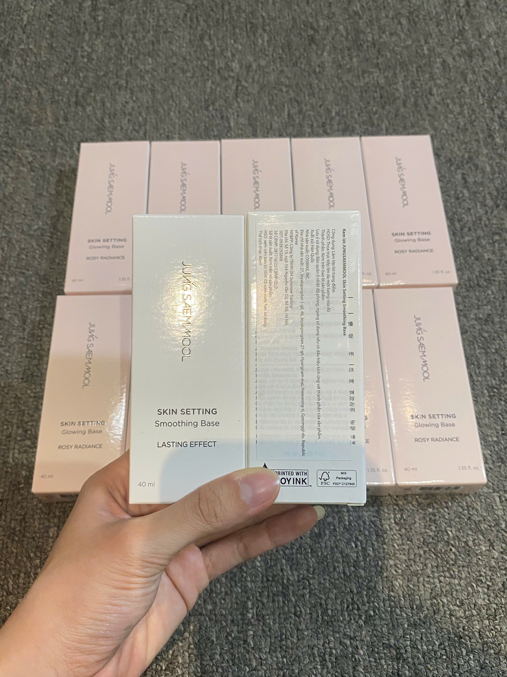 Kem lót nâng tone, kiềm dầu Jung Saem Mool Skin Setting 40g