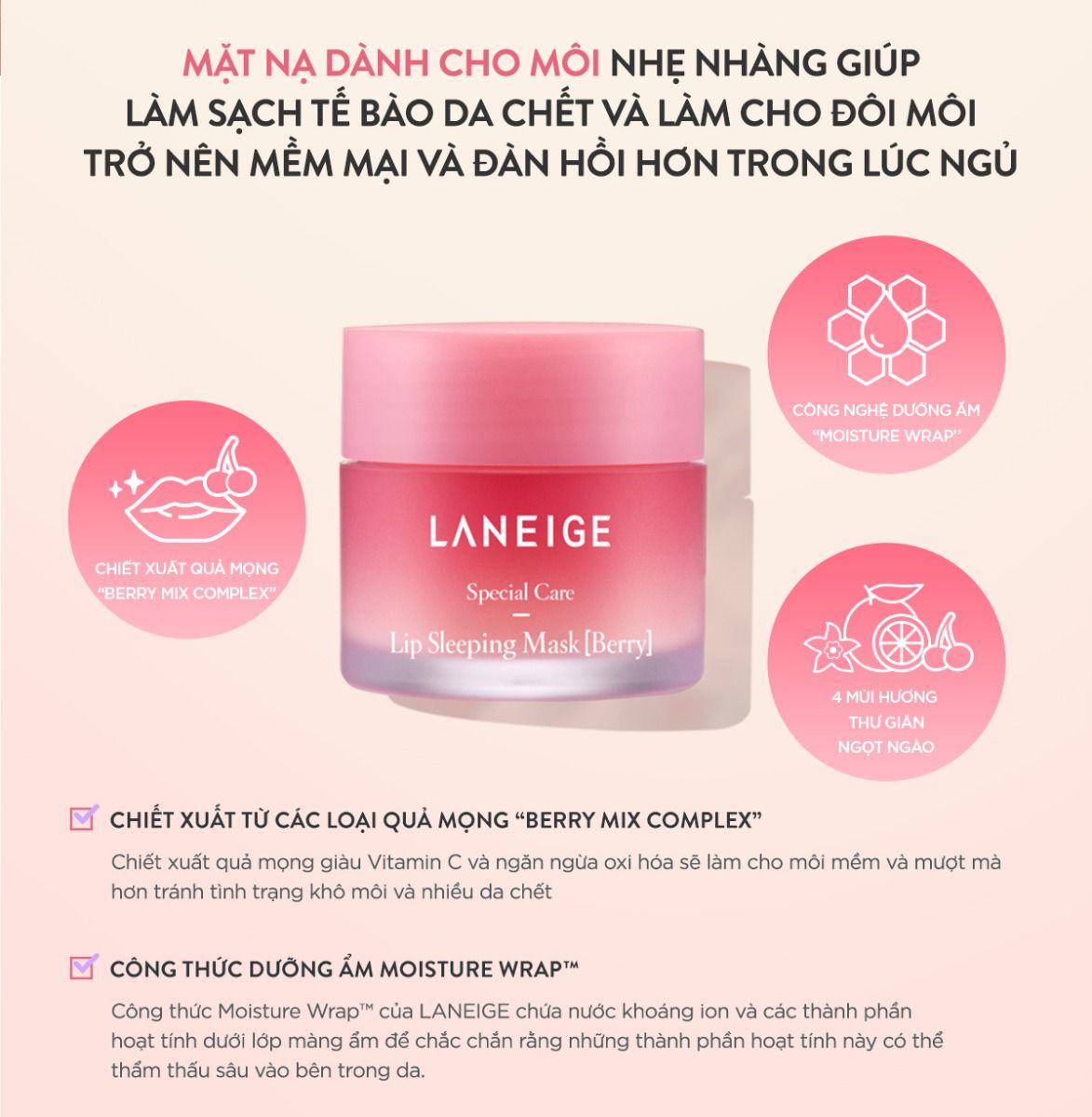 Mặt Nạ Ngủ Môi Laneige Lip Sleeping Mask Berry Hương Quả Mọng 20g