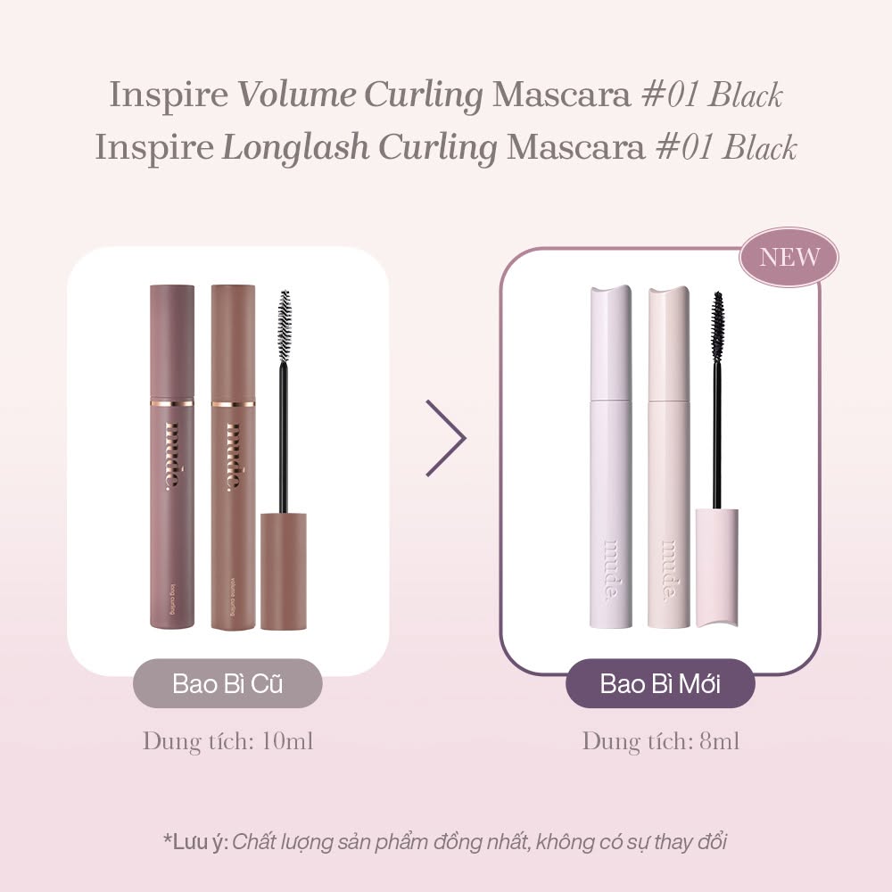 Chuốt Mi Làm Dày & Cong Mude Inspire VOLUME Curling 8ml