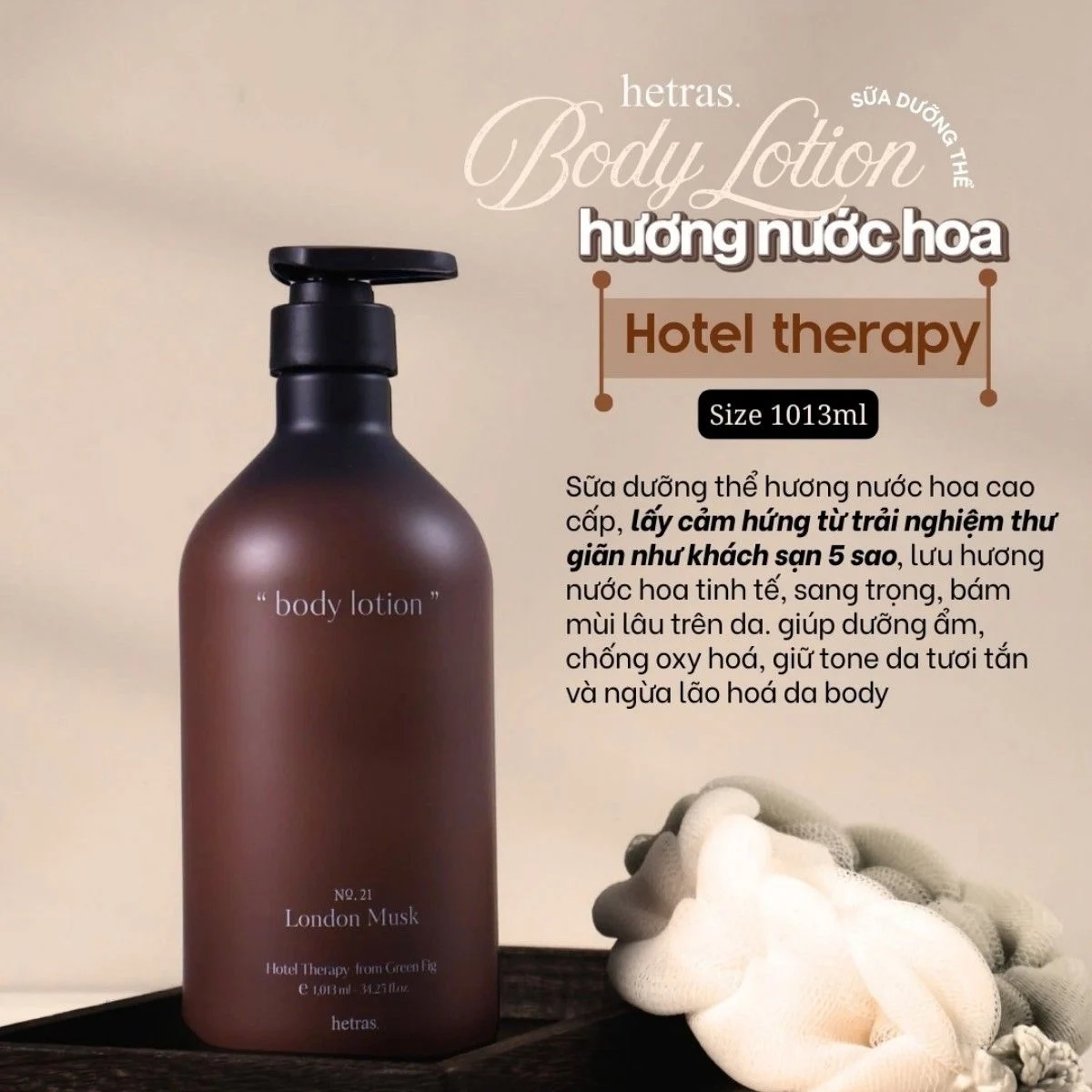 Kem Dưỡng Da Hương Nước Hoa Hetras Hotel Therapy Body Lotion 1031ml