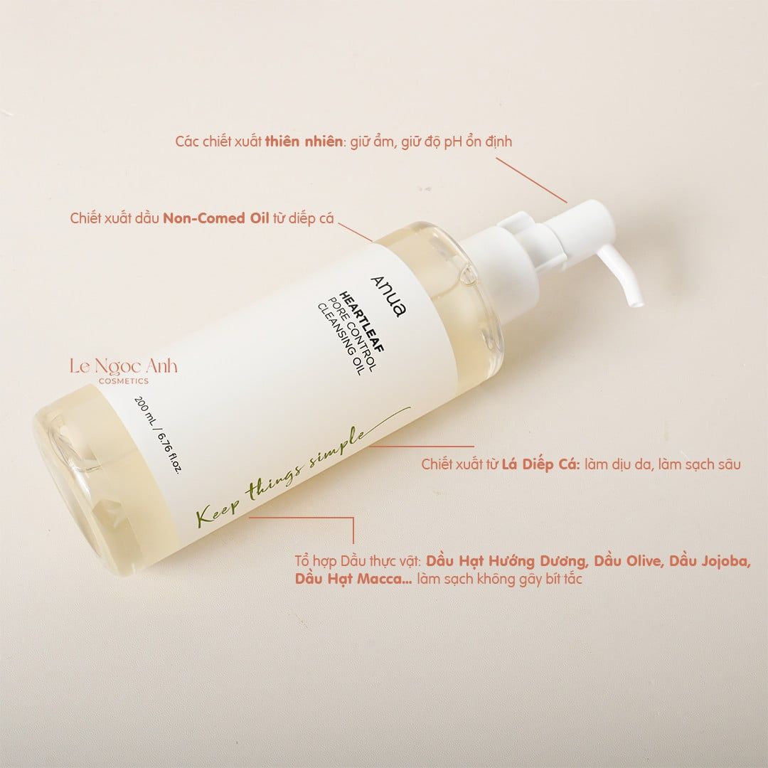 Dầu tẩy trang diếp cá Anua Heartleaf Pore Control Cleansing Oil 200ml