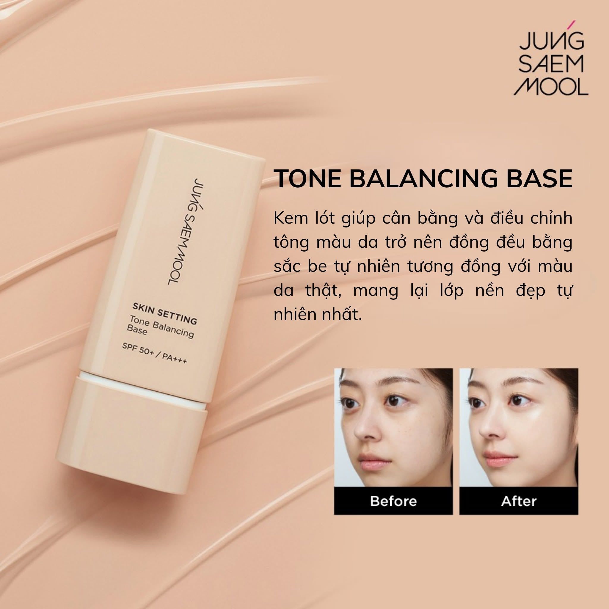 Kem lót nâng tone, kiềm dầu Jung Saem Mool Skin Setting 40g