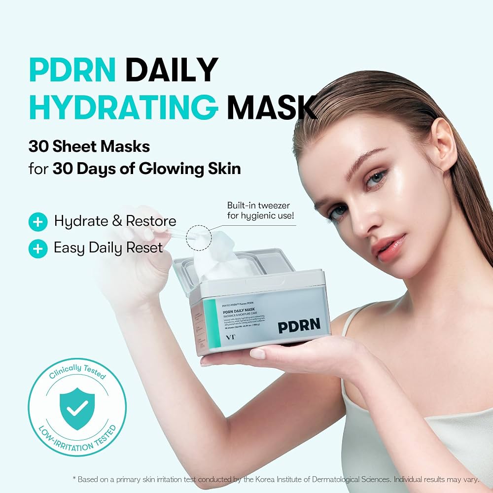 Mặt nạ cải thiện nếp nhăn, làm sáng da VT PDRN Daily Mask 350g/30 miếng