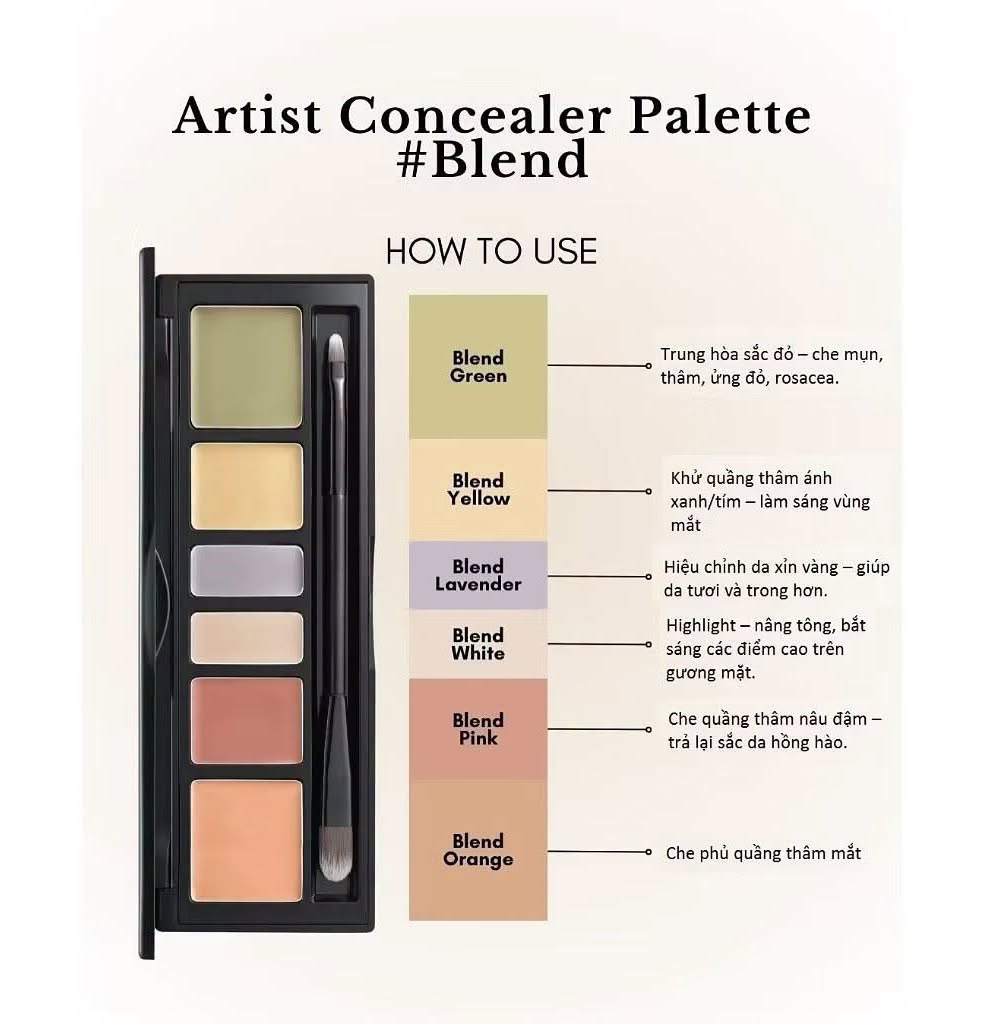 Bảng che khuyết điểm triệt sắc Jung Saem Mool Artist Concealer Palette 6.6g