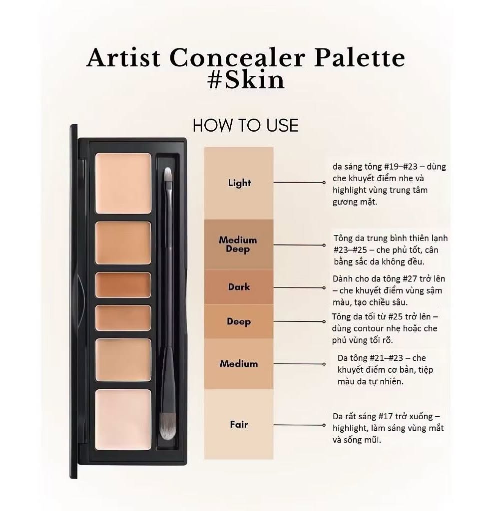 Bảng che khuyết điểm triệt sắc Jung Saem Mool Artist Concealer Palette 6.6g