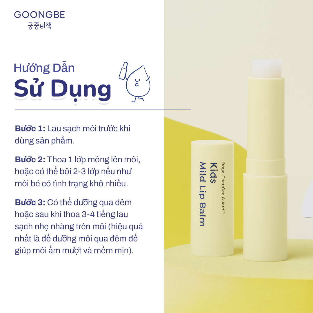 Son Dưỡng Môi Dịu Nhẹ GOONGBE Kids Mild Lip Balm 3.3g