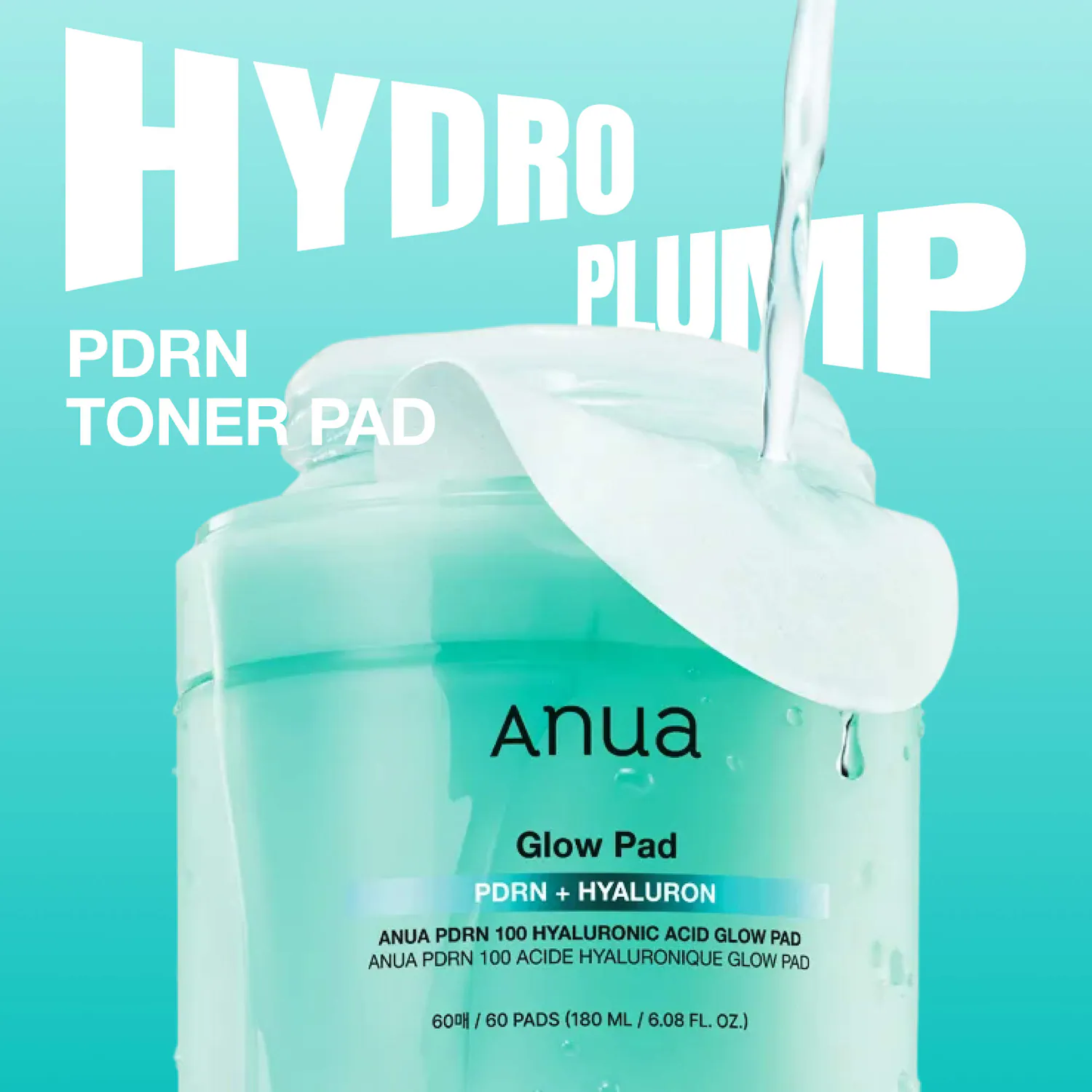 Toner Pad cấp ẩm Anua PDRN 100 Hyaluronic Acid Glow Pad 180ml/ 60 Pads