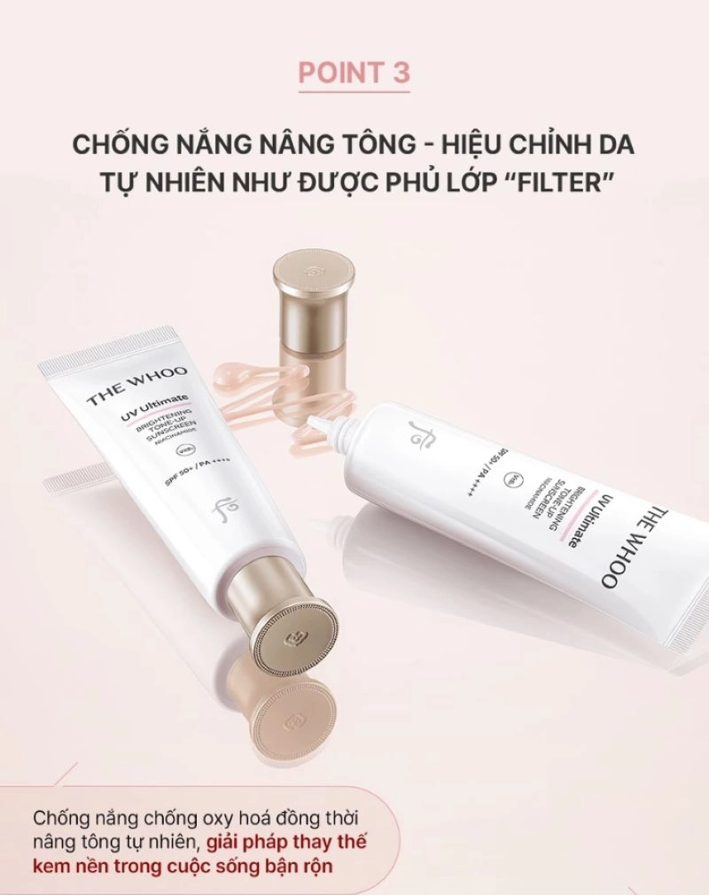 Kem chống nắng The Whoo UV Ultimate Brightening Tone-Up Sunscreen 50ml
