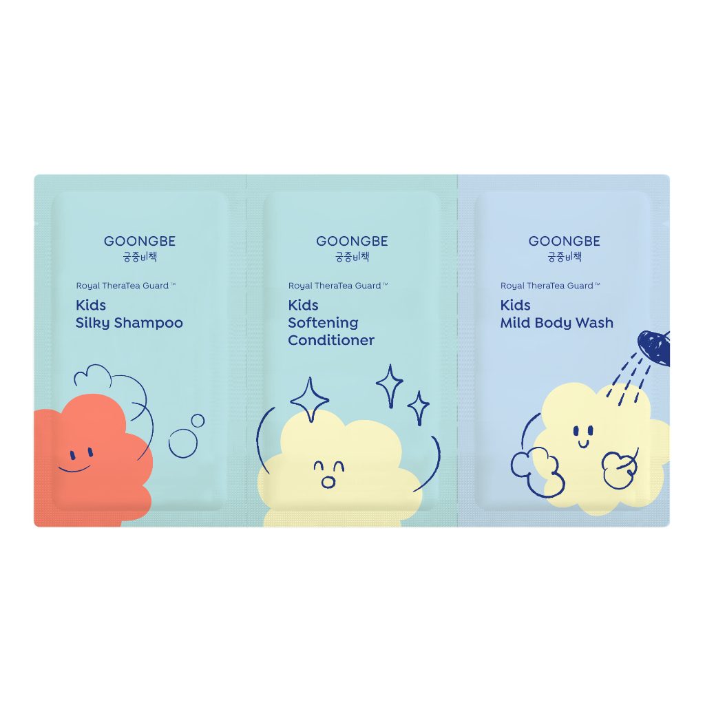 Combo 3 Gói Hàng Tặng GOONGBE Kids Silky Shampoo, Softening Conditioner Và Mild Body Wash Sachet 4ml