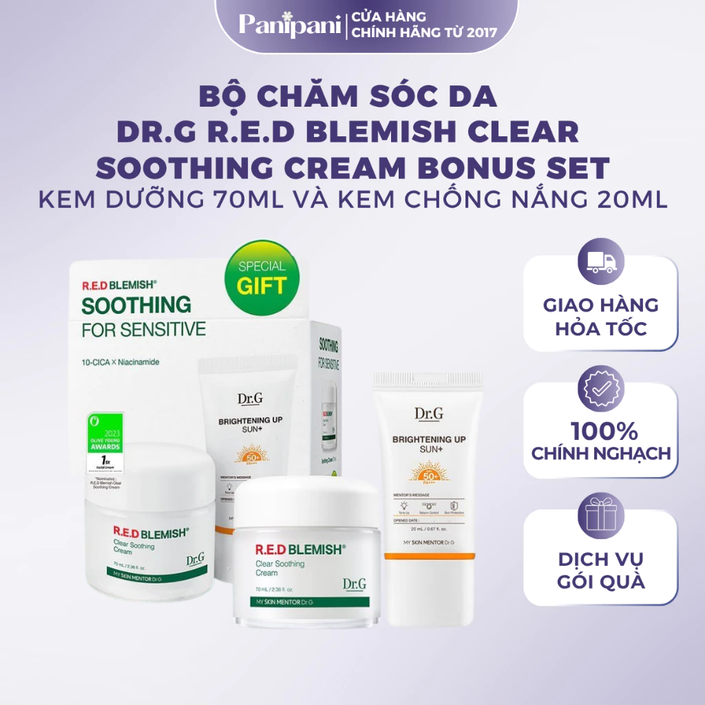 Bộ chăm sóc da DR.G R.E.D Blemish Clear Soothing Cream Bonus Set