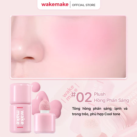 Má hồng dạng kem Wakemake Shaking Blur Check 4g