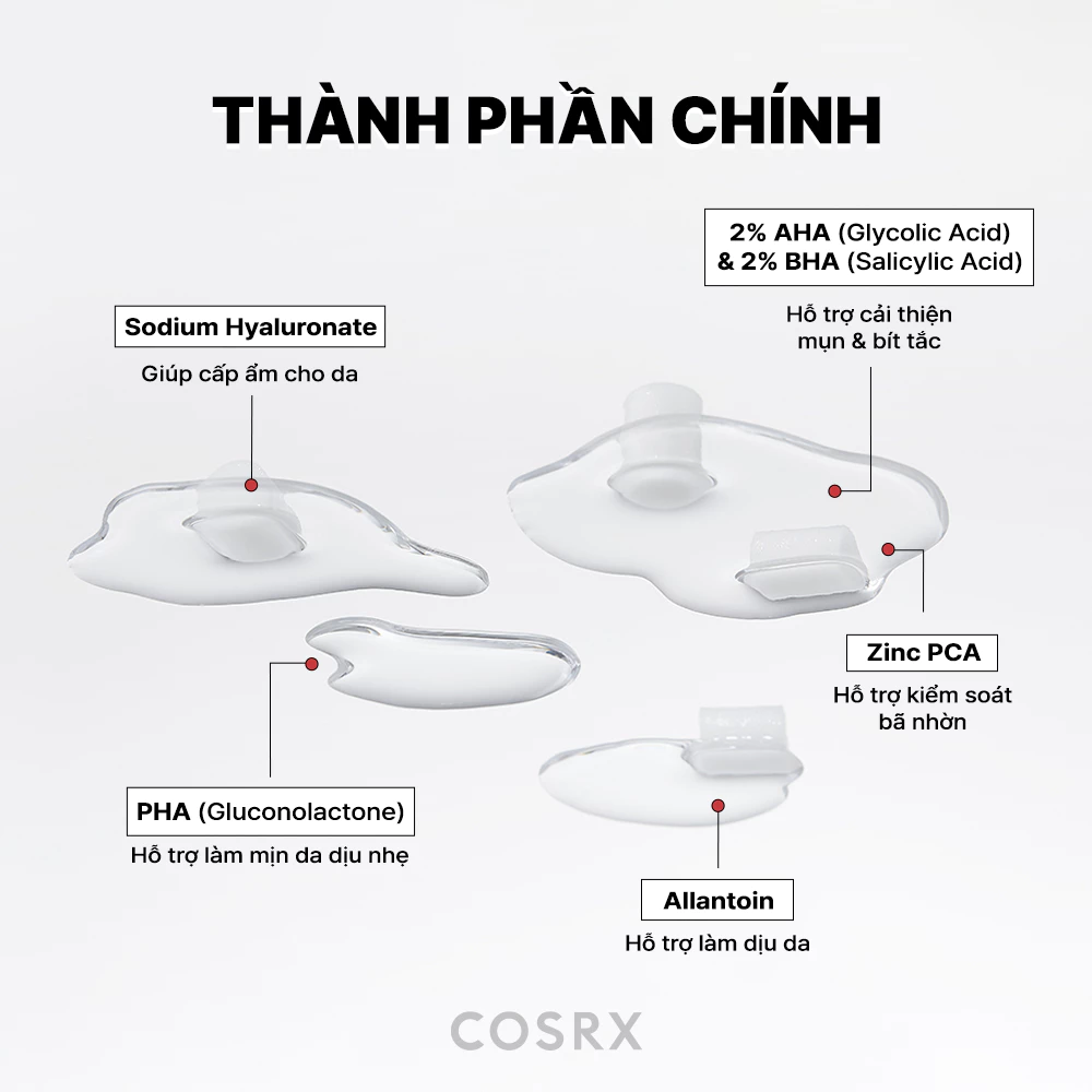 Sản phẩm dưỡng da Cosrx The AHA 2 BHA 2 Blemish Treatment Serum