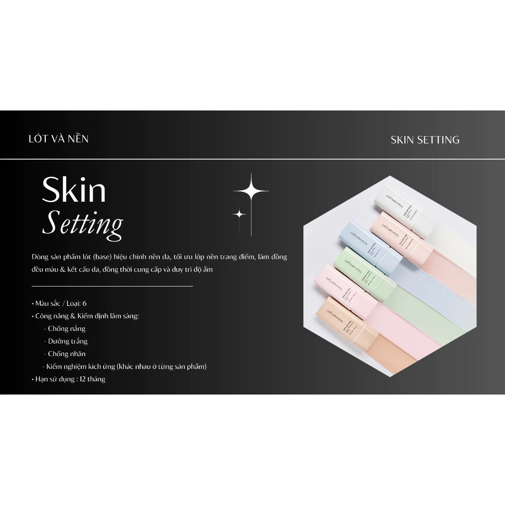 Kem lót nâng tone, kiềm dầu Jung Saem Mool Skin Setting 40g