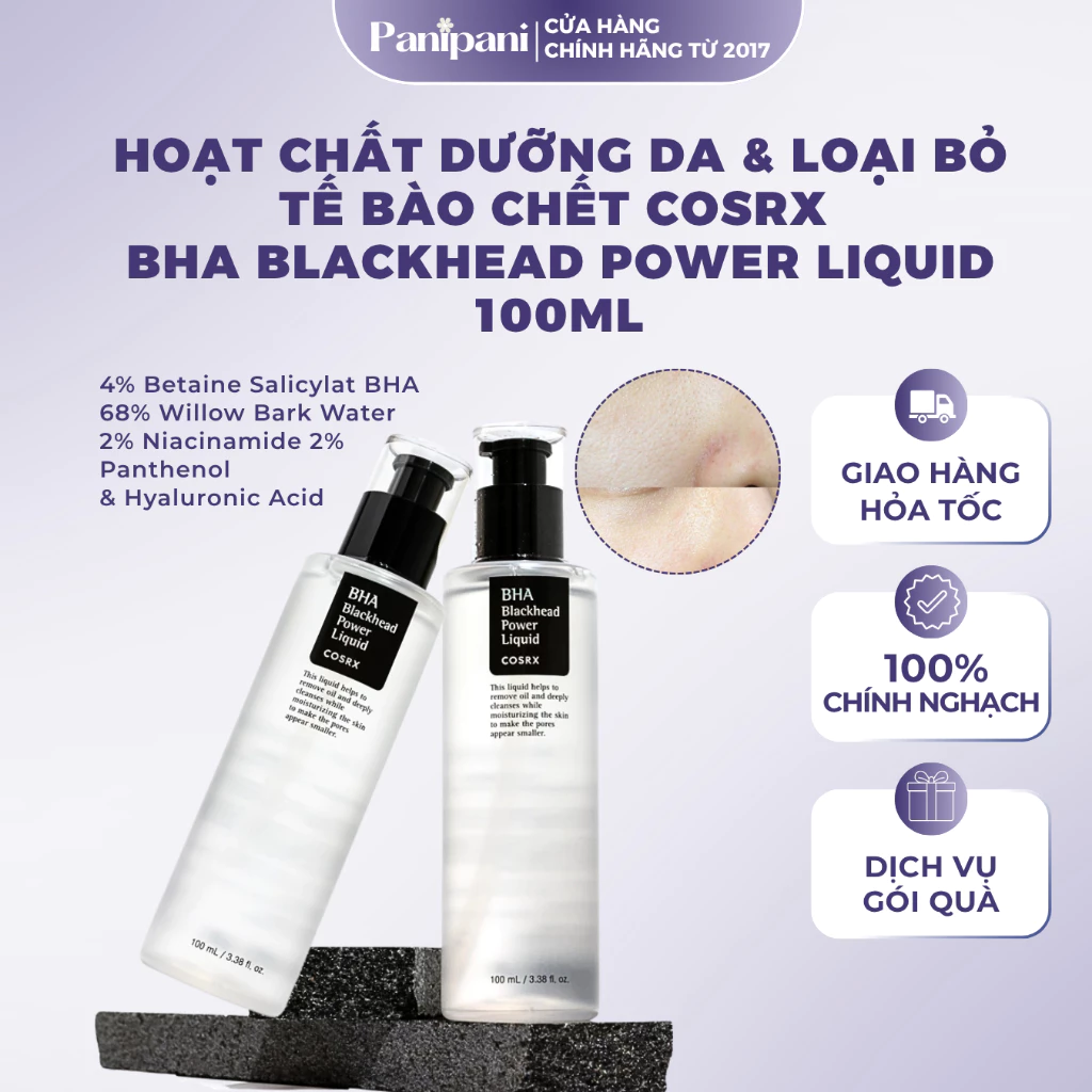 Hoạt chất dưỡng da & loại bỏ tế bào chết Cosrx BHA Blackhead Power Liquid