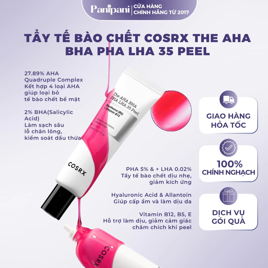 Sản phẩm tẩy tế bào chết Cosrx The AHA BHA PHA LHA 35 Peel