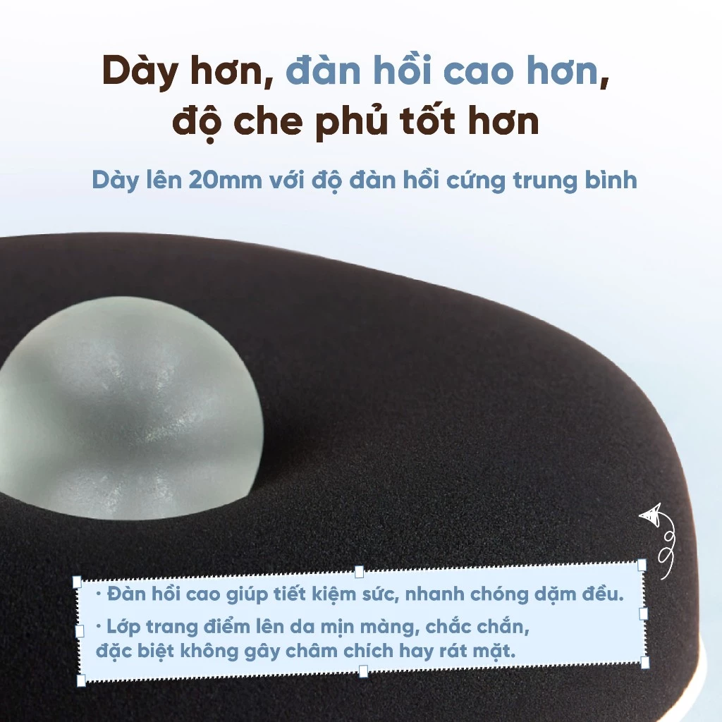 Bộ Bông Mút Trang Điểm Amortals Original Series Black Plus Foundation Puff Set (1 Bông phấn phủ+2 Bông phấn ướt)