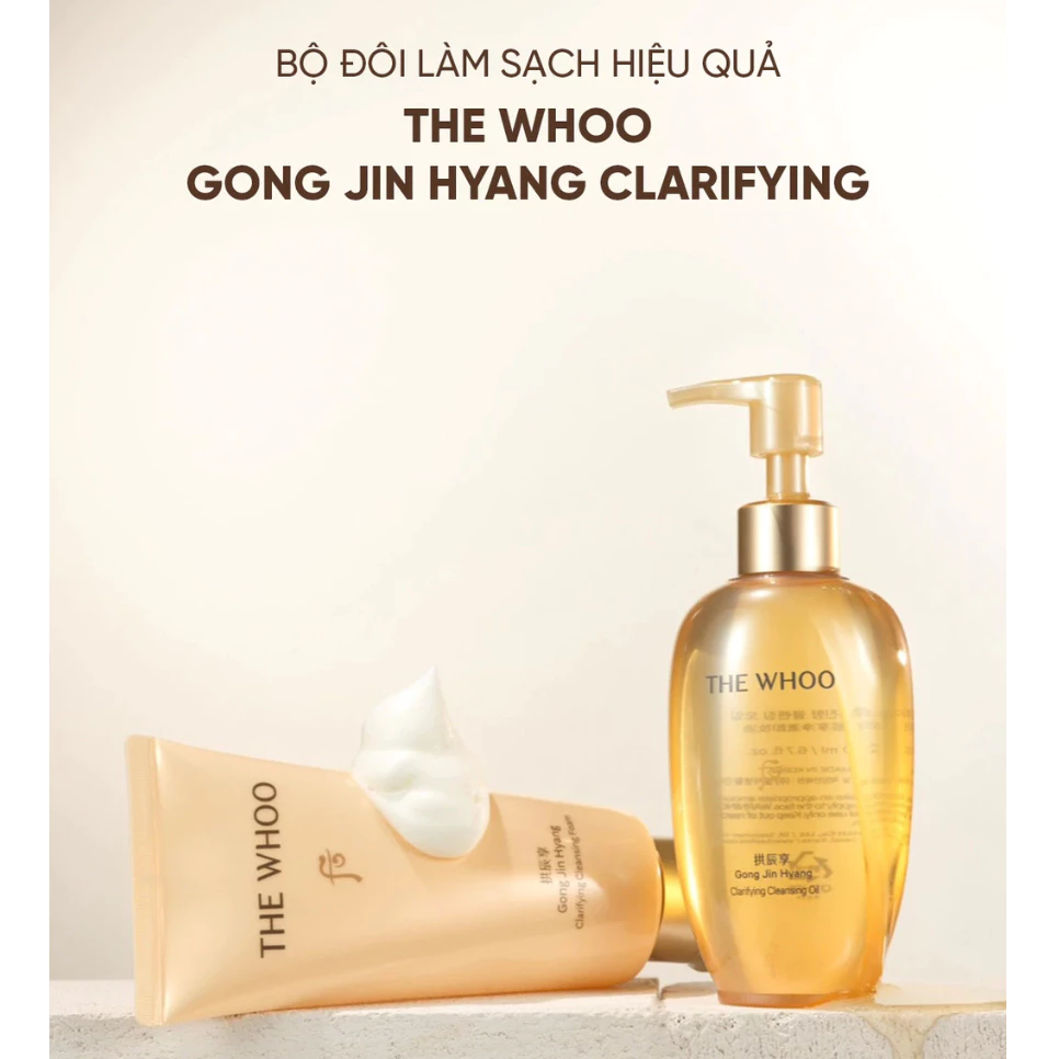 Bộ Làm Sạch The Whoo Gongjinhyang Clarifying Cleansing Duo Kit (Gồm dầu tẩy trang 50ml và sữa rửa mặt 40ml)